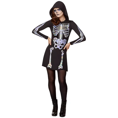 Adult Skeleton Hooded Plus Size Dress
