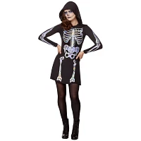 Adult Skeleton Hooded Plus Size Dress