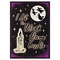 Light-Up Black Flame Candle Canvas - Hocus Pocus