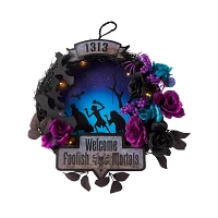 Light-Up Welcome Foolish Mortals Wreath - The Haunted Mansion