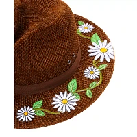 '60s Flower Embroidered Hippie Hat