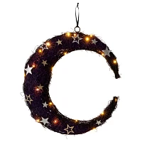 Light-Up Crescent Moon Wreath