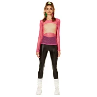 '80s Pink Long Sleeve Mesh Top