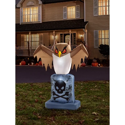 4.5 Ft. Owl Tombstone Light-Up Inflatable Decoration