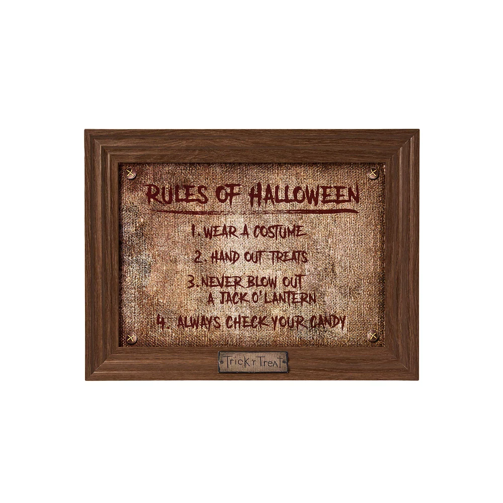 Rules of Halloween Removable Magnets Sign - Trick 'r Treat
