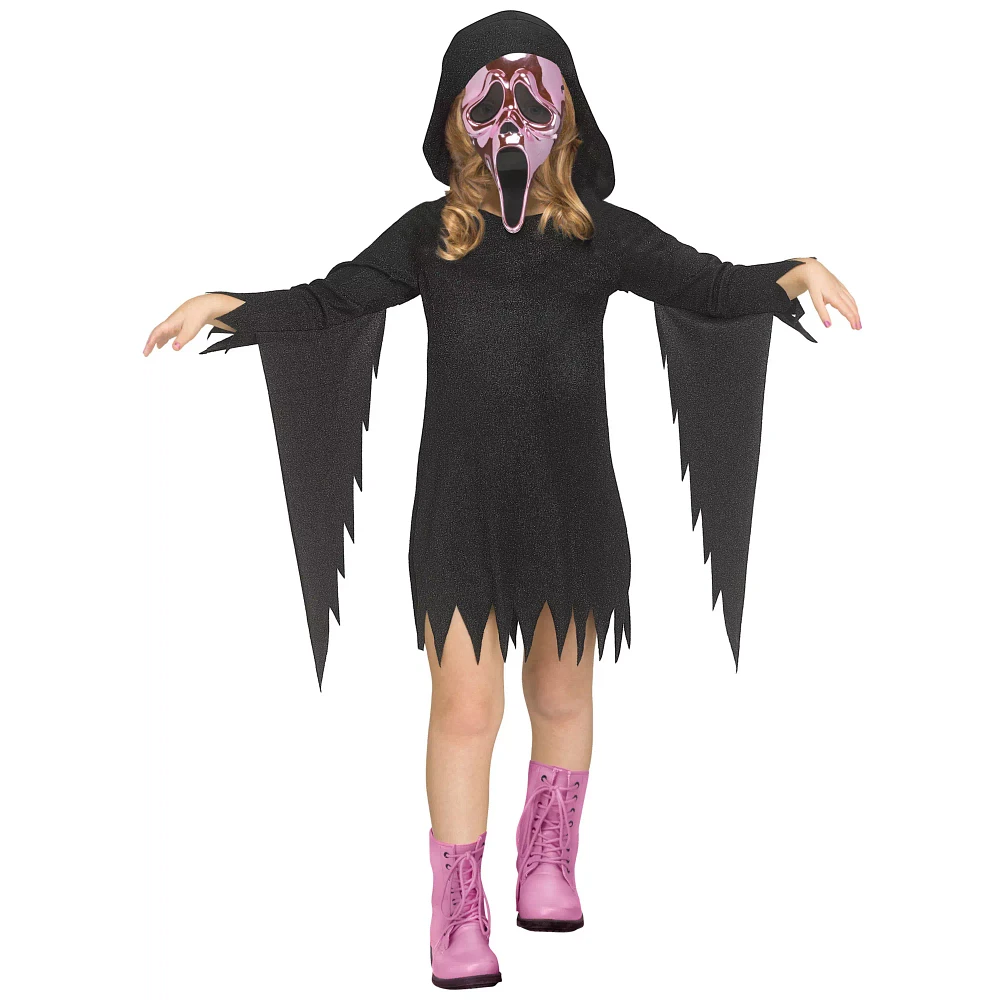 Toddler Pink Chrome Ghost Face Dress Costume