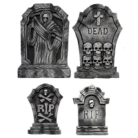 Multi-Pack Skull Tombstones - 4 Pack