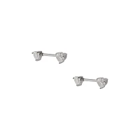 Clear CZ Heart Nipple Barbells