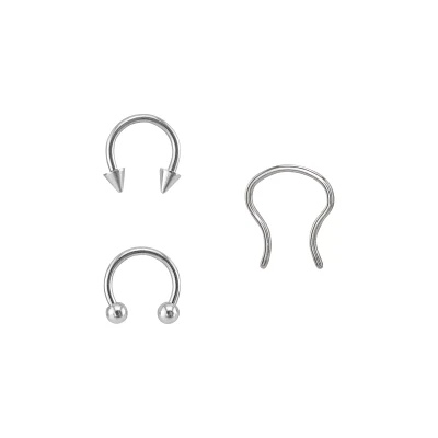 Septum Nose Ring 3 Pack - 16 Gauge