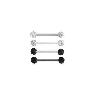 Multi-Pack CZ Nipple Barbells - 2 Pair