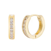 CZ Huggie Hoop Earrings - 20 Gauge