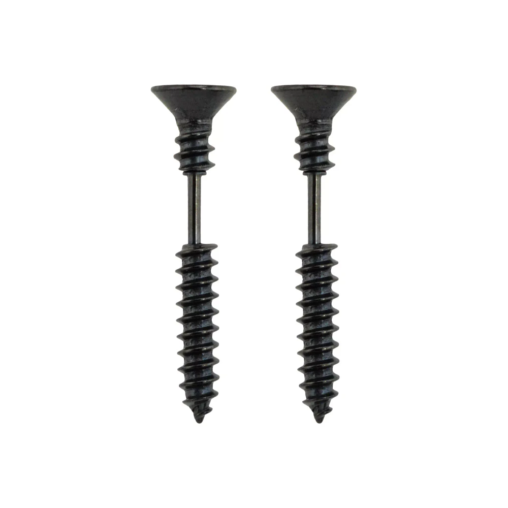 Black Screw Fake Taper Earrings - 16 Gauge