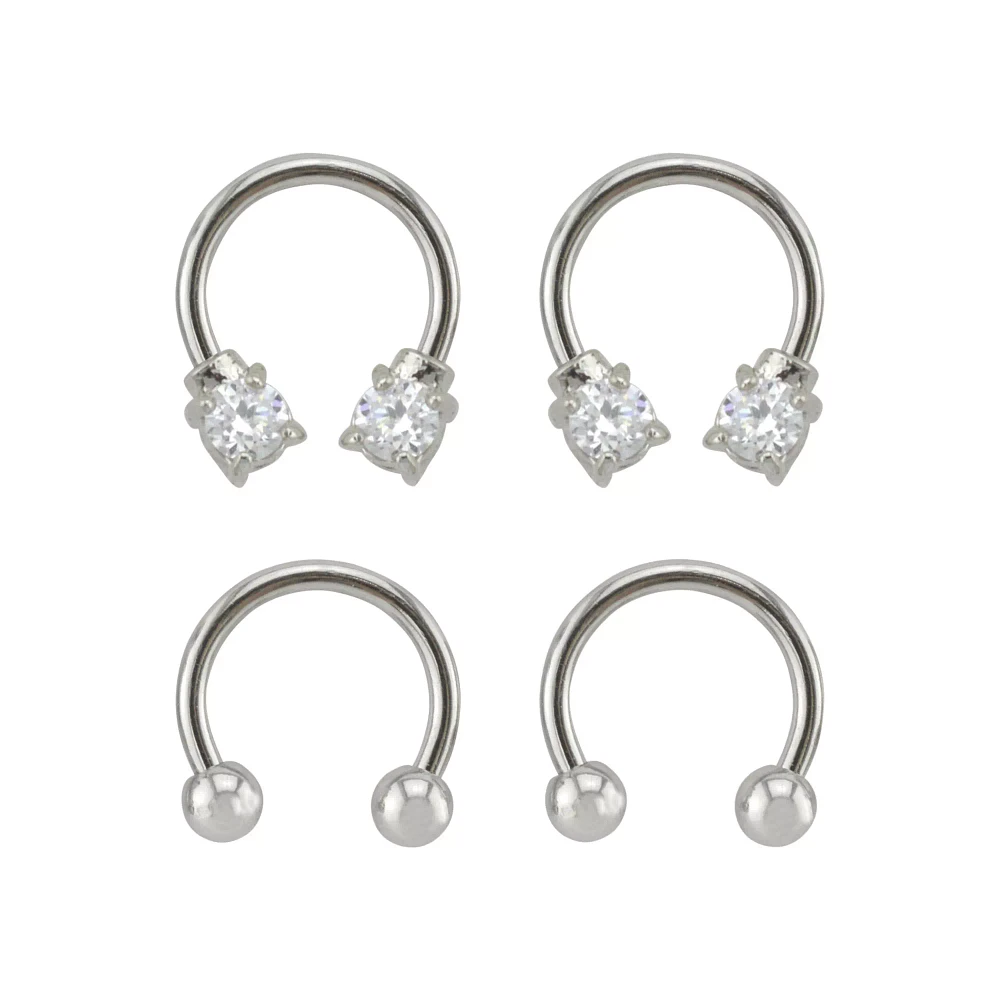 Multi-Pack CZ Horseshoe Rings - 2 Pair