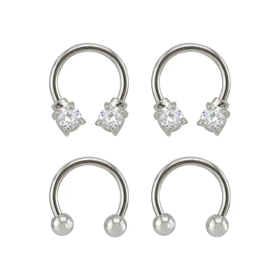 Multi-Pack CZ Horseshoe Rings - 2 Pair