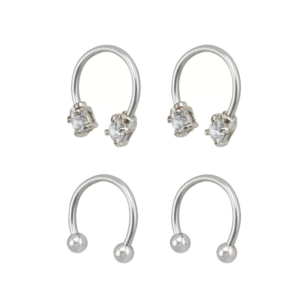 Multi-Pack CZ Horseshoe Rings - 2 Pair