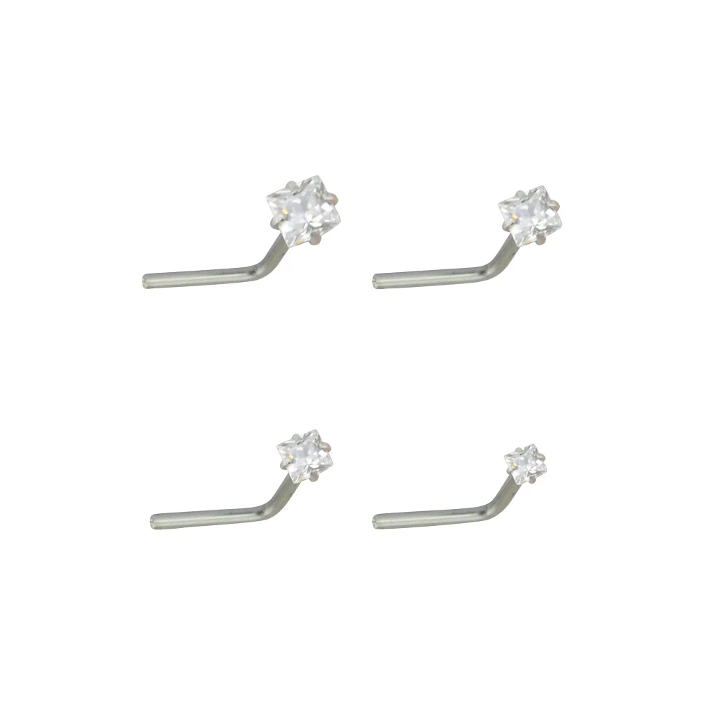 Multi-Pack CZ L-Bend Nose Rings
