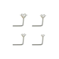 Multi-Pack CZ L-Bend Nose Rings
