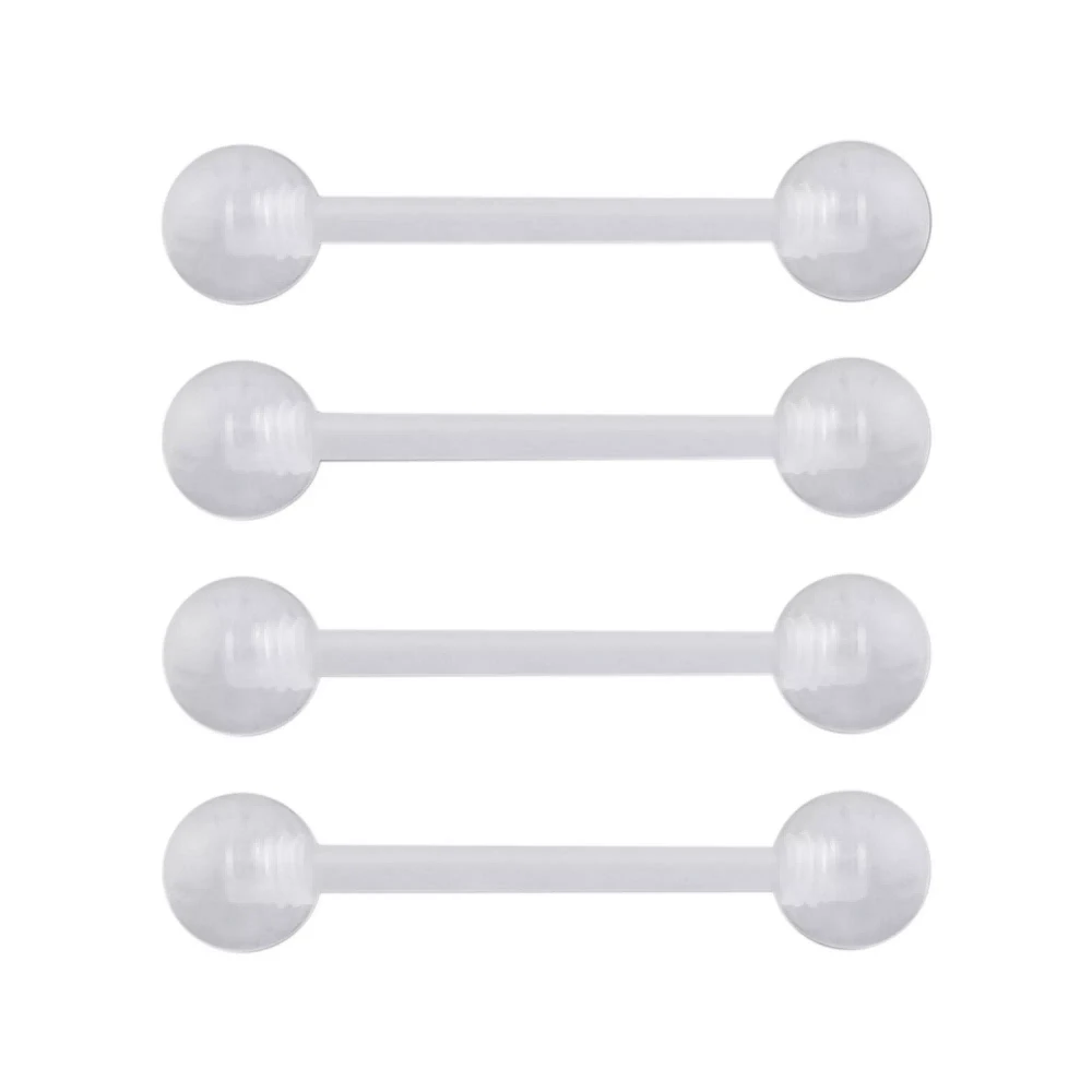 Multi-Pack Silver-Tone Barbells - 4 Pack