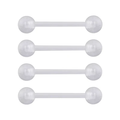 Multi-Pack Silver-Tone Barbells - 4 Pack
