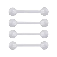 Multi-Pack Silver-Tone Barbells - 4 Pack