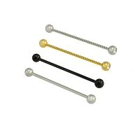 Multi-Pack Black and Goldtone Industrial Barbells 4 Pack - 14 Gauge