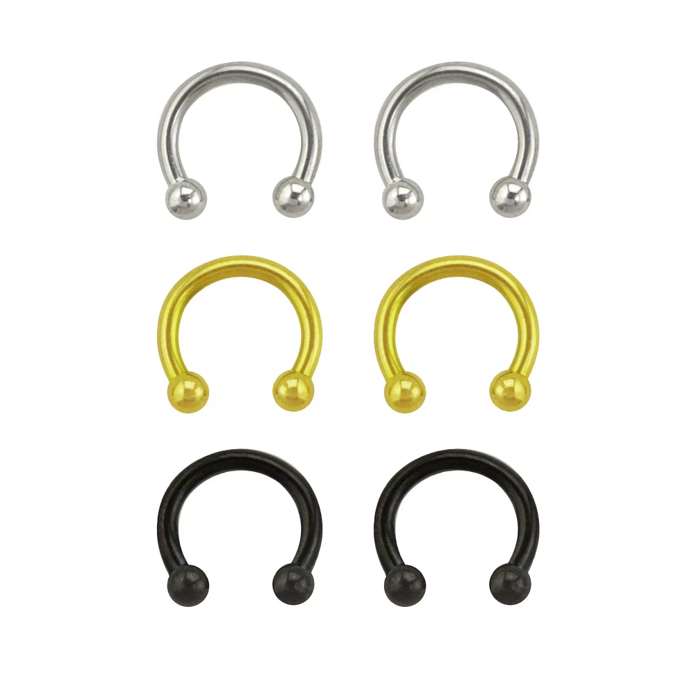 Multi-Pack Plated Horseshoe Rings - 3 Pair