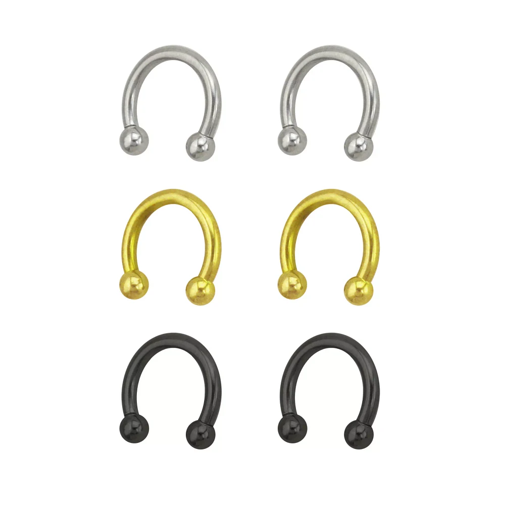 Multi-Pack Plated Horseshoe Rings - 3 Pair