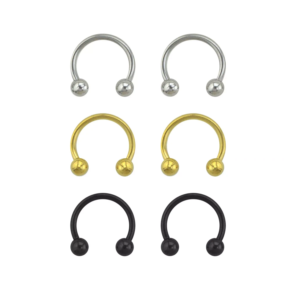 Multi-Pack Plated Horseshoe Rings - 3 Pair