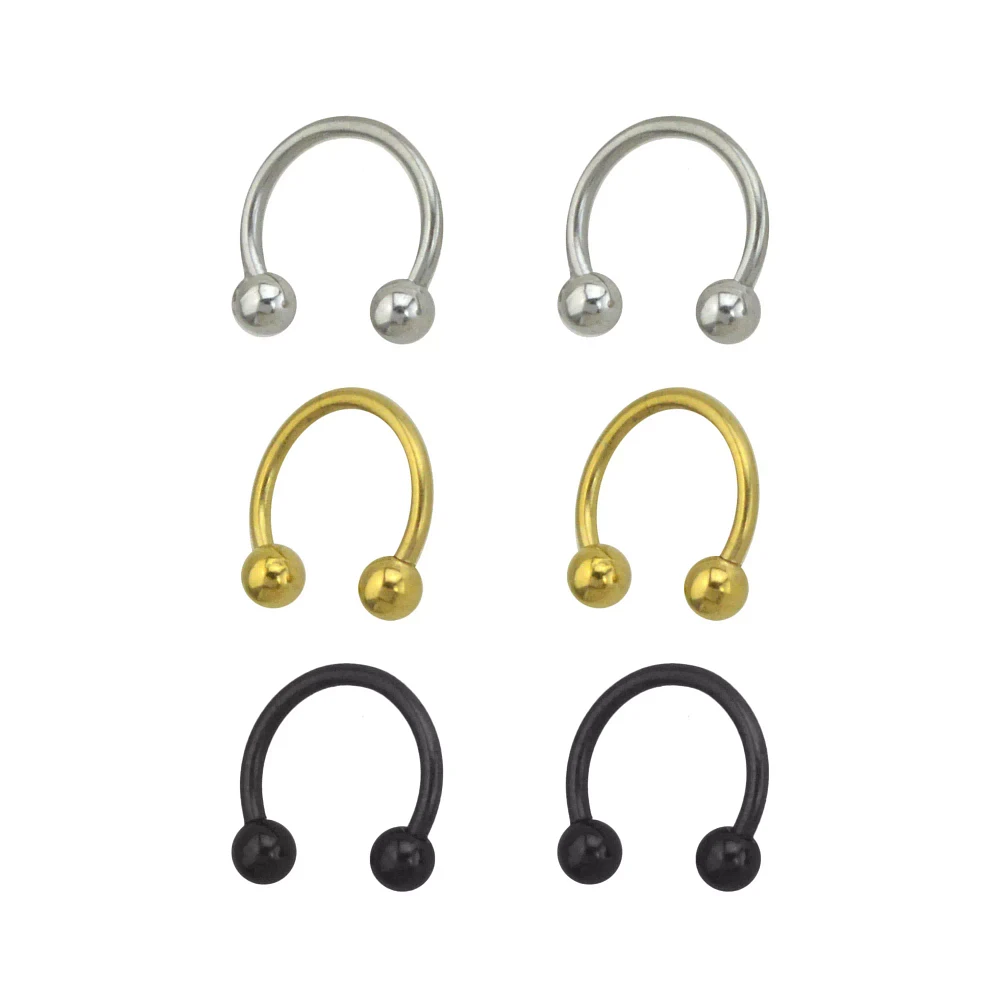 Multi-Pack Plated Horseshoe Rings - 3 Pair