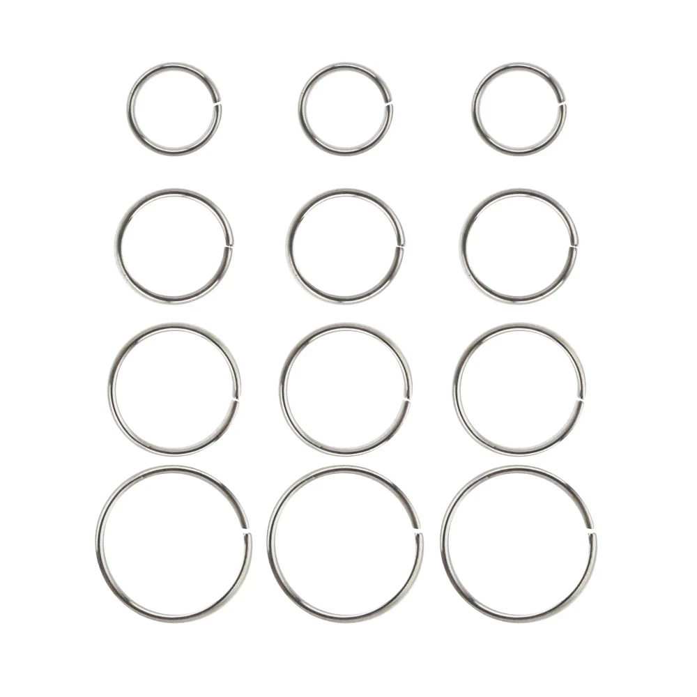 Multi-Pack Hoop Nose Rings - 12 Pack