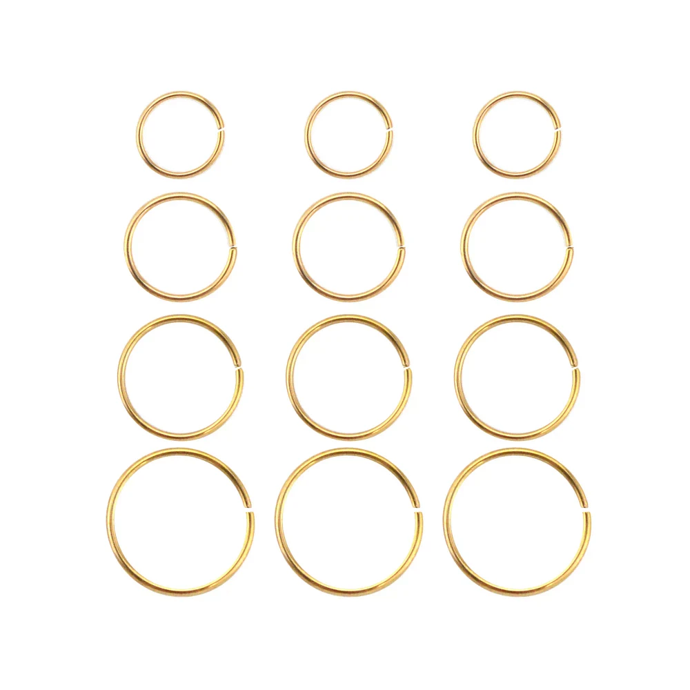 Multi-Pack Goldtone Hoop Nose Rings