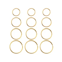 Multi-Pack Goldtone Hoop Nose Rings