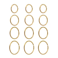 Multi-Pack Goldtone Hoop Nose Rings