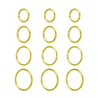 Multi-Pack Goldtone Hoop Nose Rings