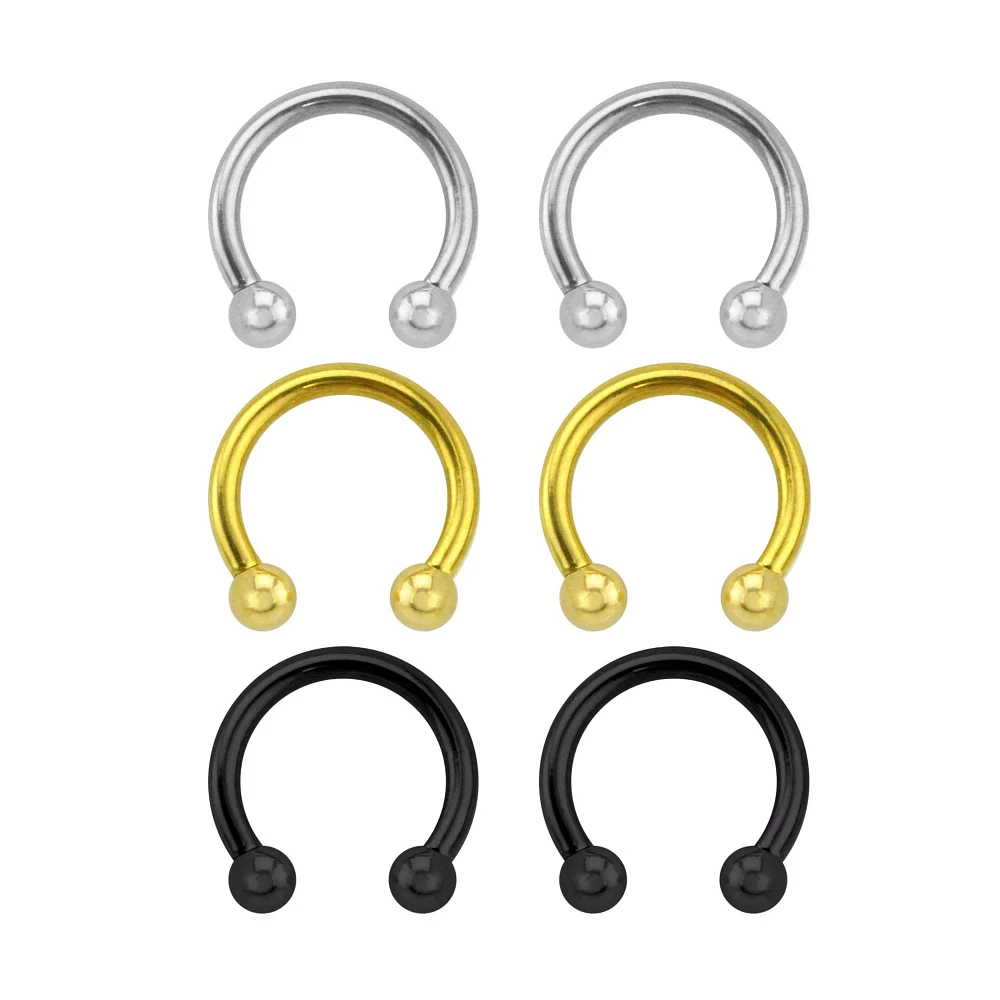 Multi-Pack Plated Horseshoe Rings - 3 Pair