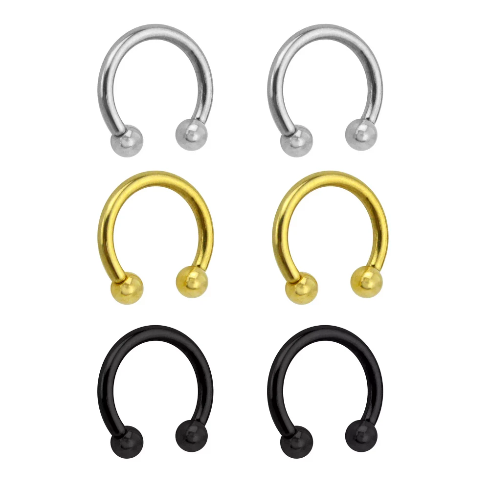 Multi-Pack Plated Horseshoe Rings - 3 Pair