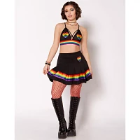 Rainbow Striped Pride Heart Bralette