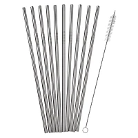 Reusable Stainless Steel Straws - 10 Pack