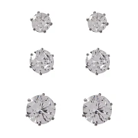 Multi-Pack CZ Stud Earrings 3 Pair - 20 Gauge