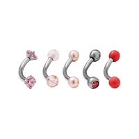 Multi-Pack CZ Curved Barbells 5 Pack