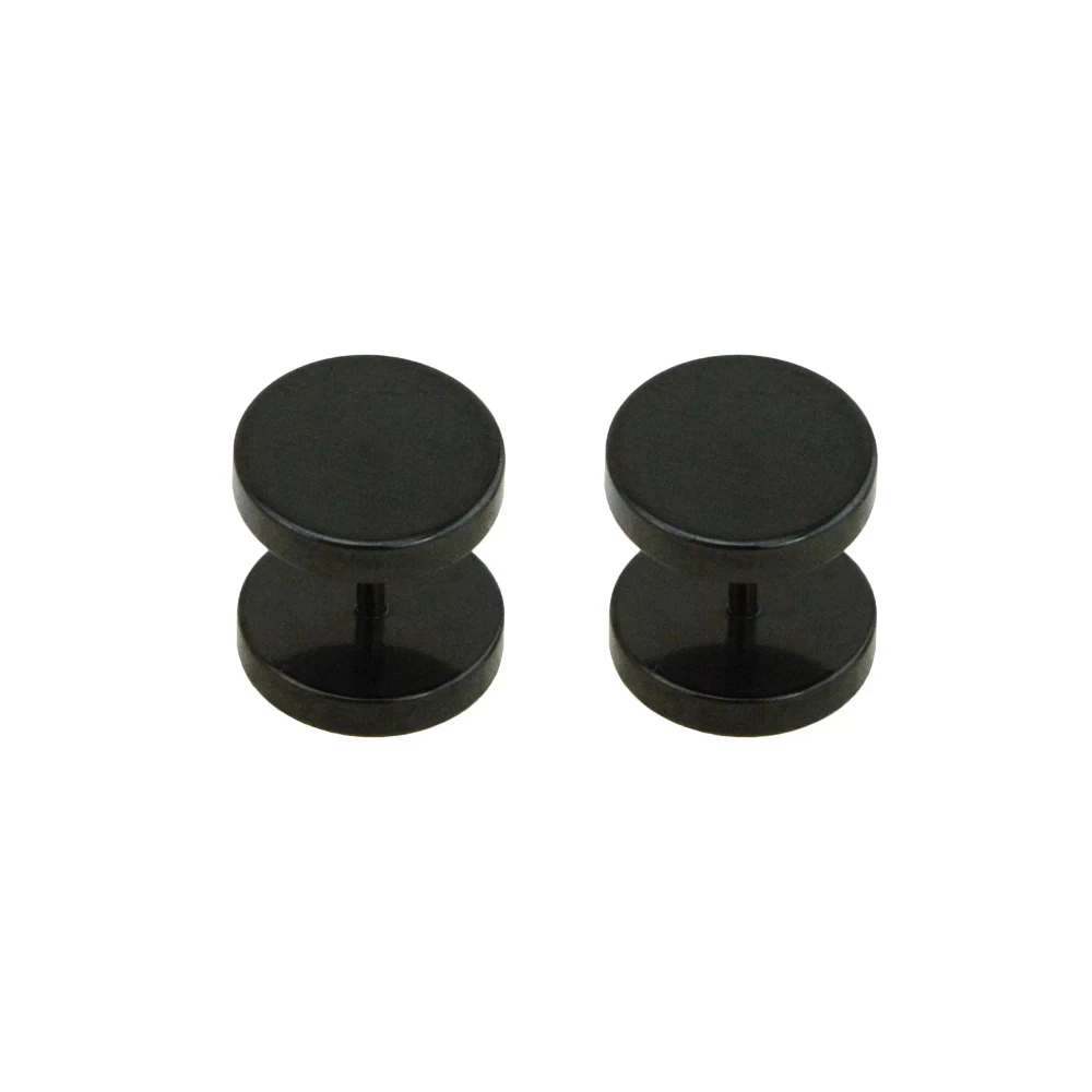 Black 10mm Fake Plugs - 18 Gauge