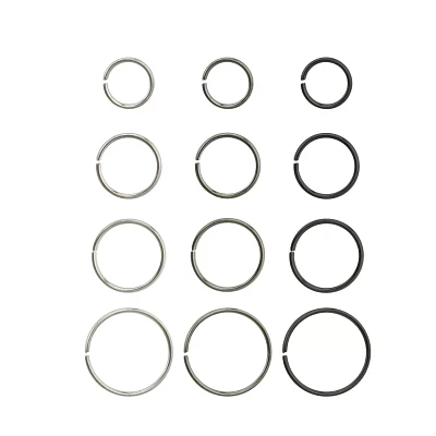 Multi-Pack Black and Silvertone Hoop Nose Rings 12 Pack - 20 Gauge