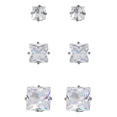 Multi-Pack CZ Stud Earrings – 3 Pair