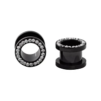 CZ Black Tunnel Plugs