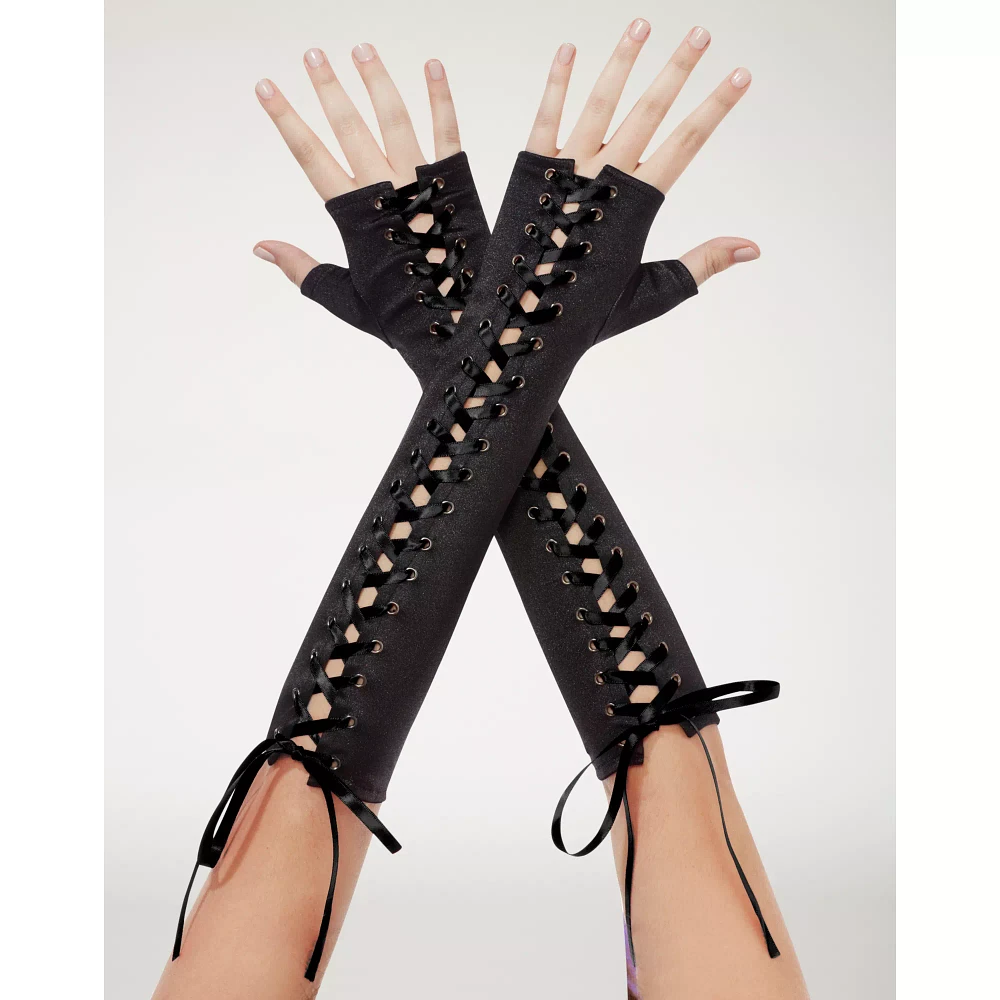Long Black Lace Gloves