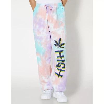 Tie Dye High Weed Leaf Print Sweatpants