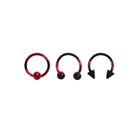 Multi-Pack Red and Black Ombre Septum Rings 3 Pack