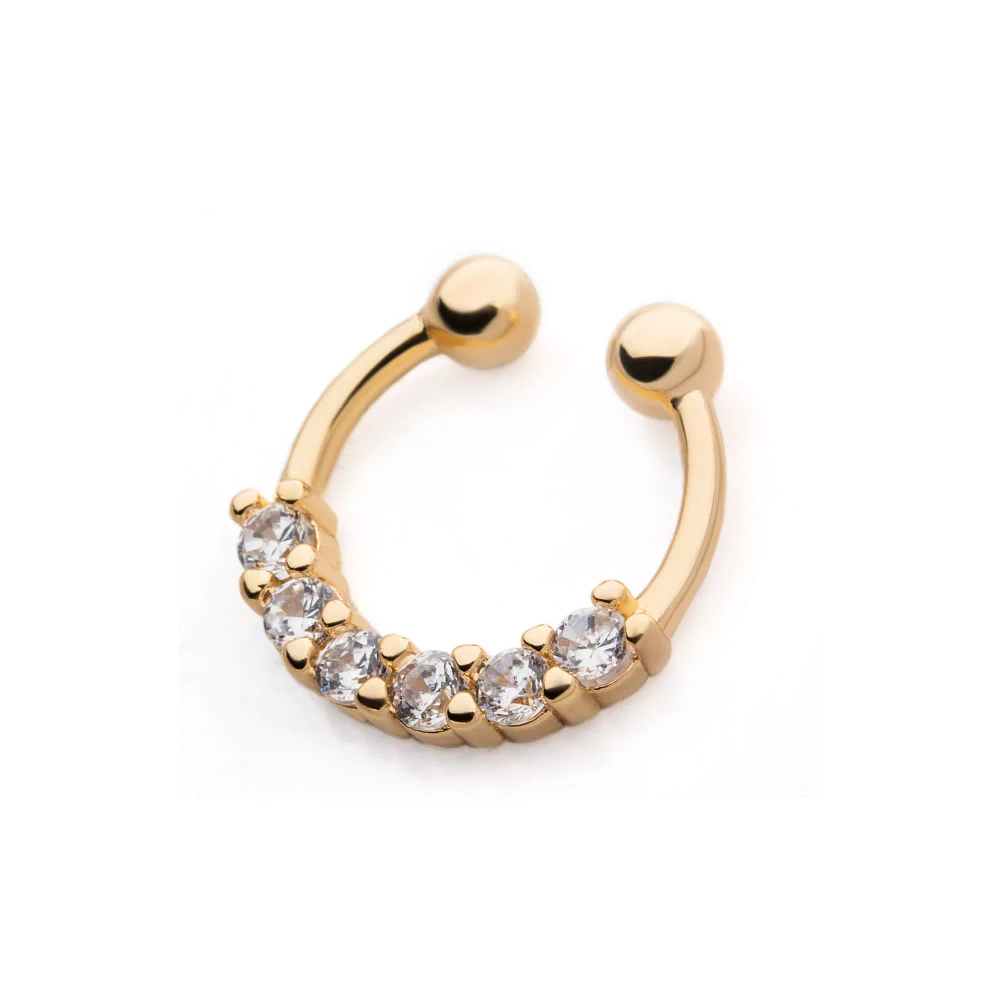 CZ Goldplated Fake Septum Ring