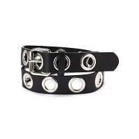 Black Large Eyelet Belt