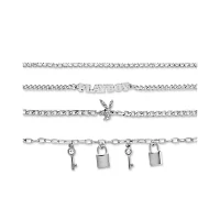 Multi-Pack Playboy Lock and Key Chain Bracelets 4 Pack